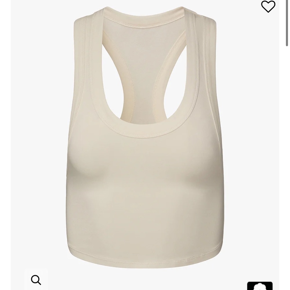 Weworewhat Cropped Scoop neck tank top Beige size L NWT - Picture 2 of 9